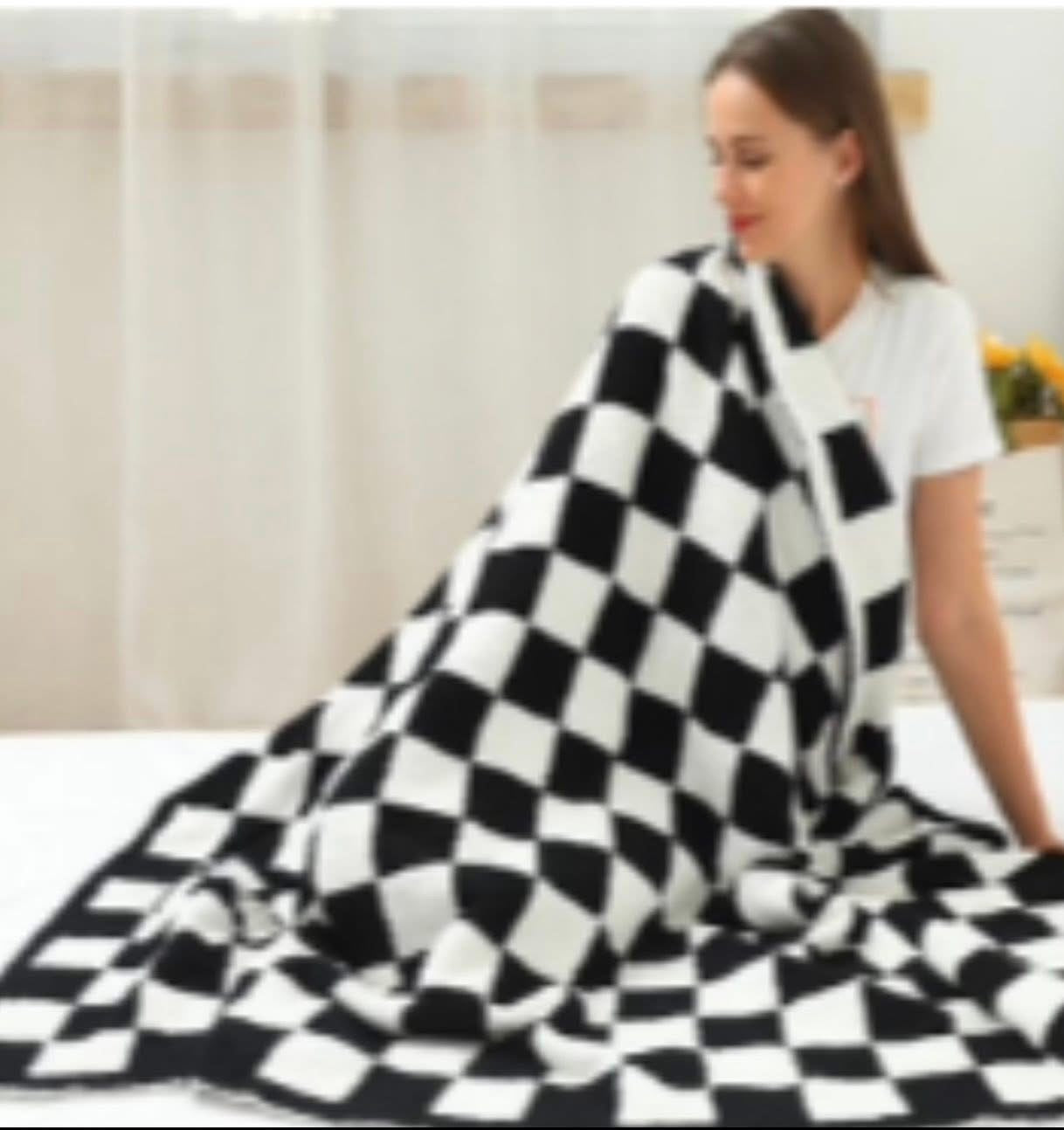 Black & White Checkered Blanket