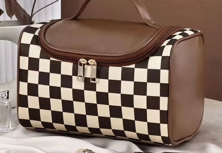 Checkered Makeup Pouch