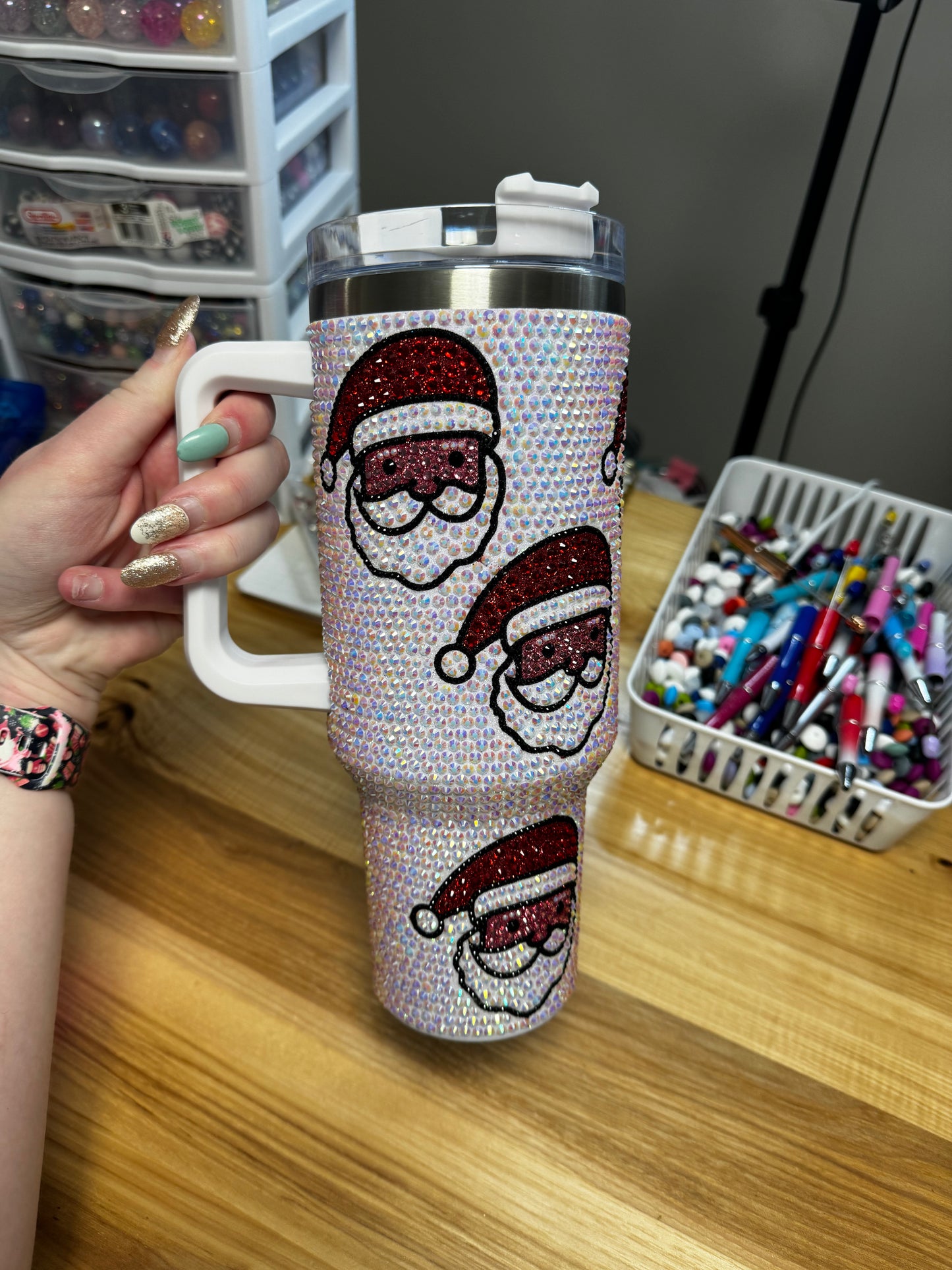 40 OZ BLING CHRISTMAS TUMBLERS