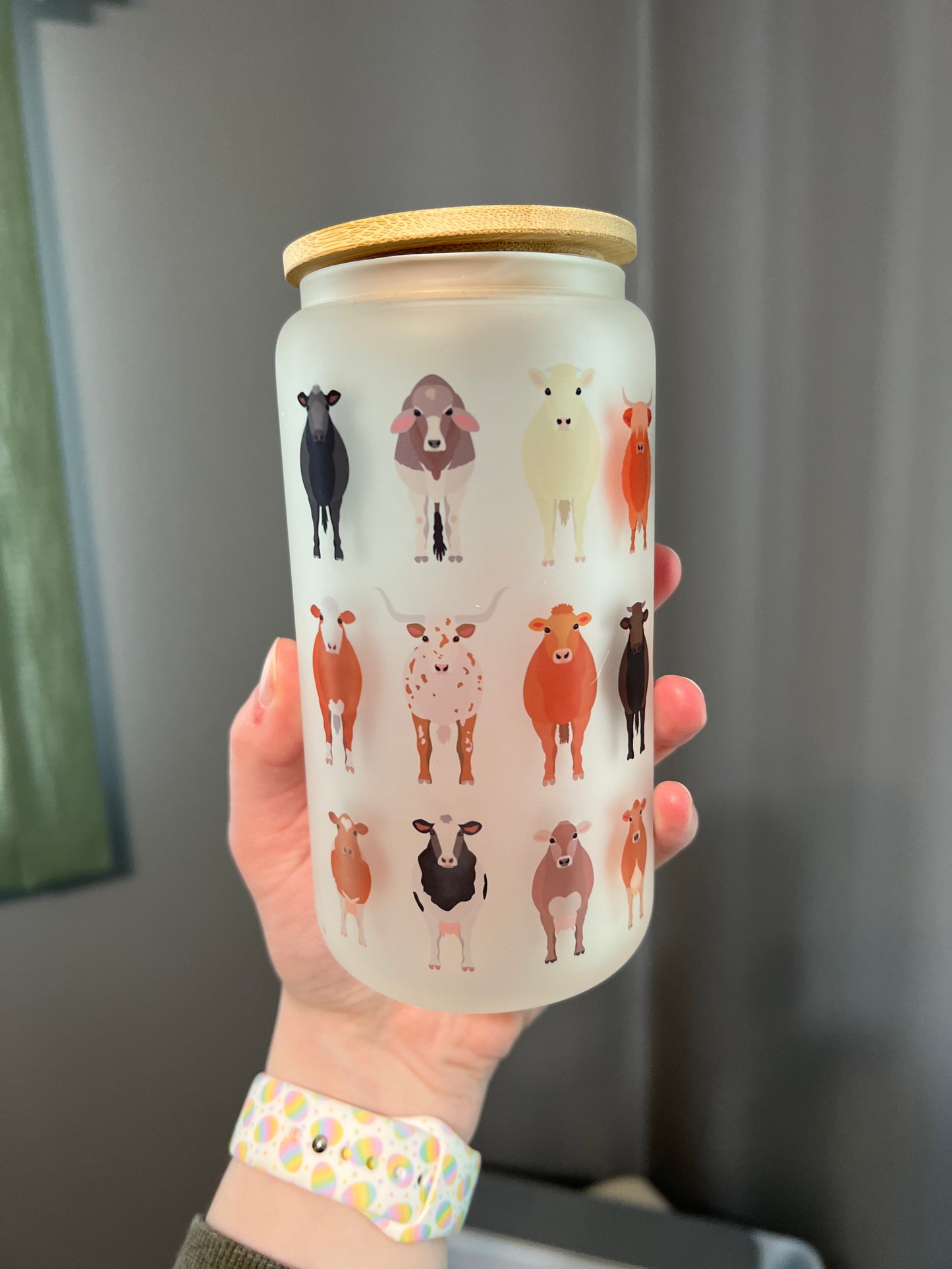 16oz Glass Can Animal Cups