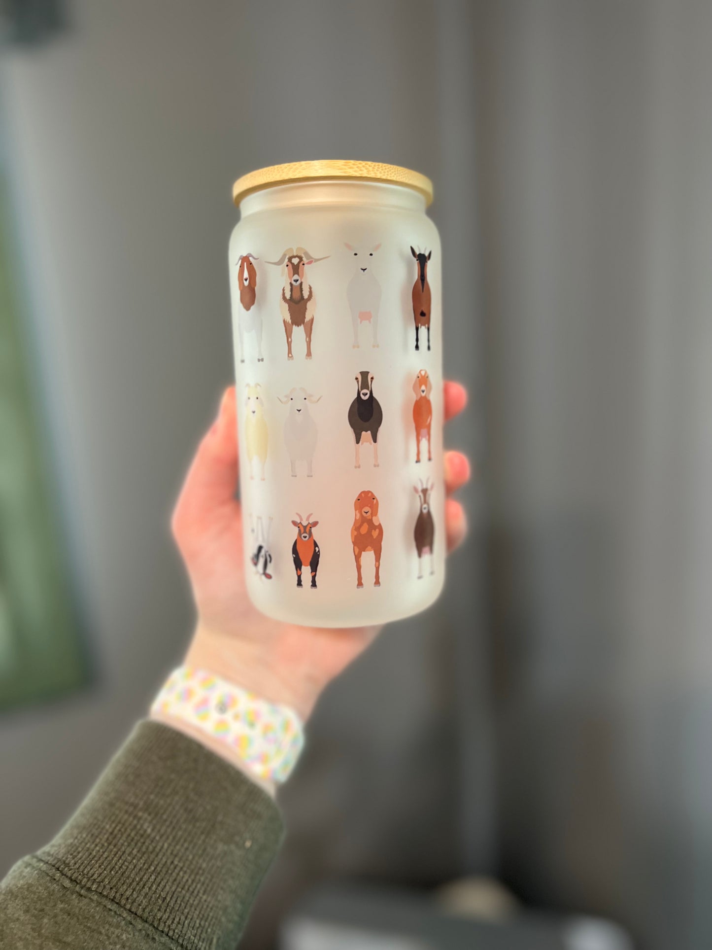 16oz Glass Can Animal Cups