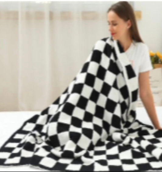 Black & White Checkered Blanket
