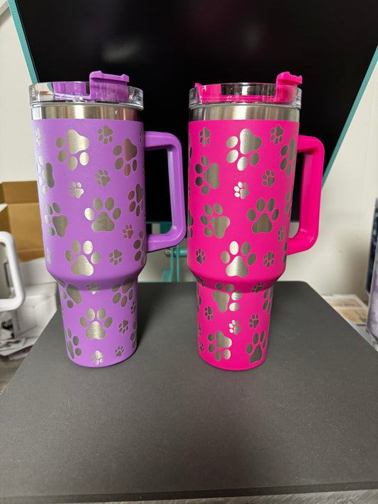 40 oz paw print tumblers