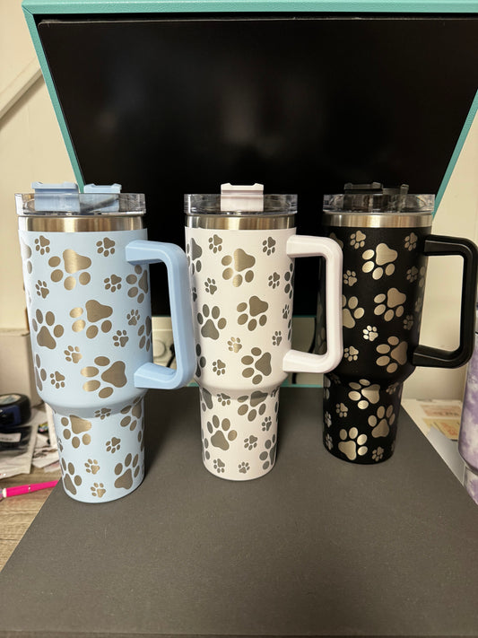 40 oz paw print tumblers