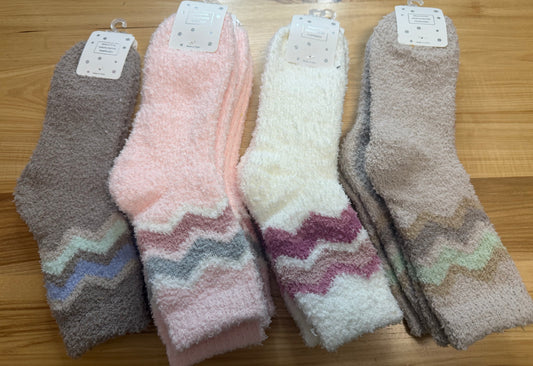 Chevron Fuzzy Socks