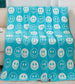 TEAL HAPPY OR PINK BOW REVERSIBLE BLANKET
