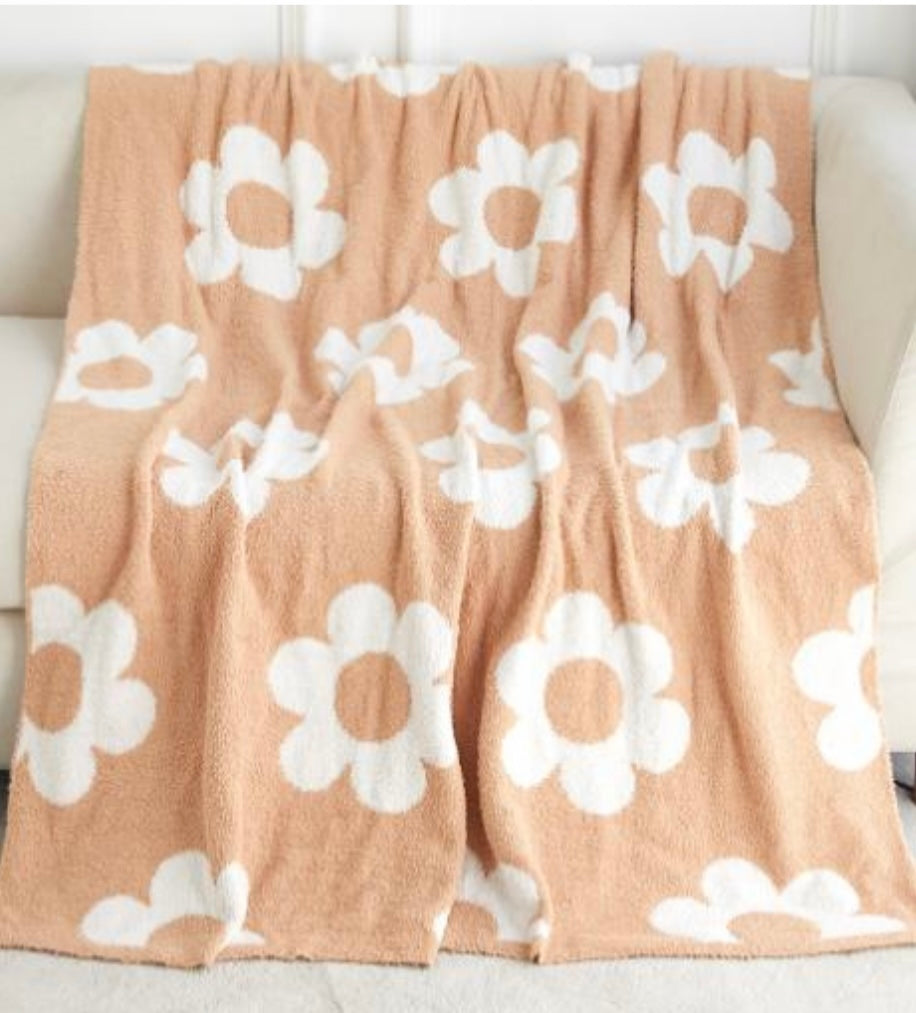 Tan Flower Blanket