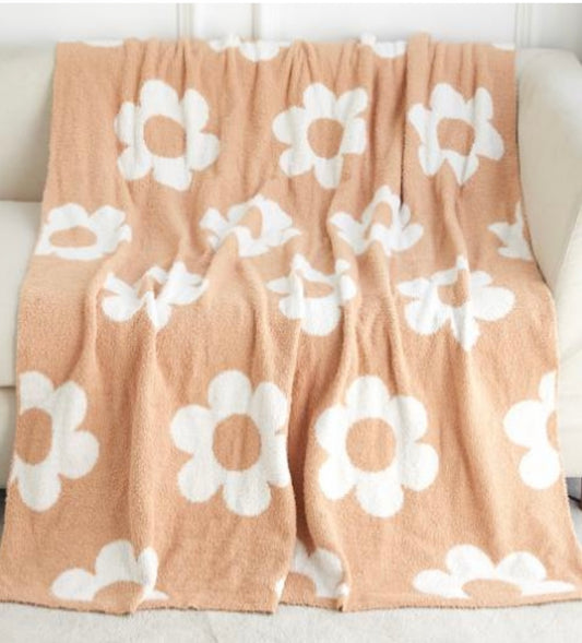 Tan Flower Blanket