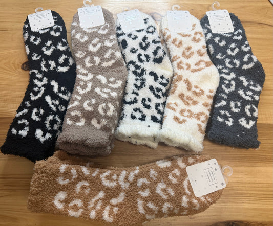 Cheetah Fuzzy Socks