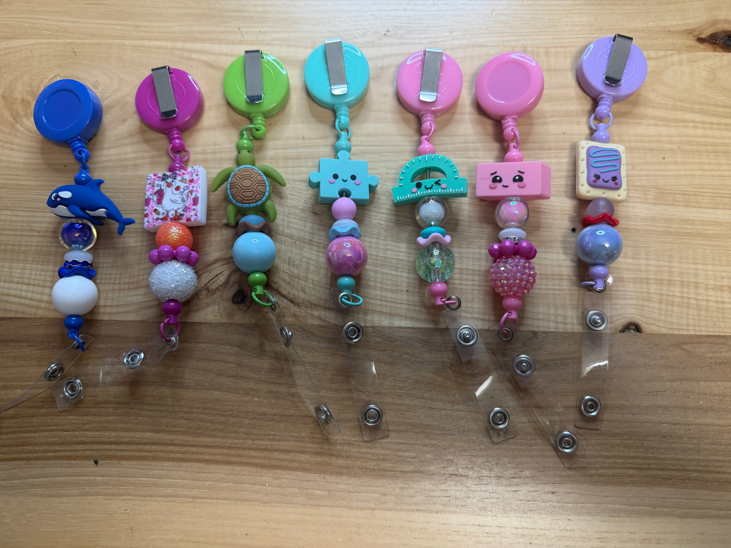 Premade Beaded Badge Reel