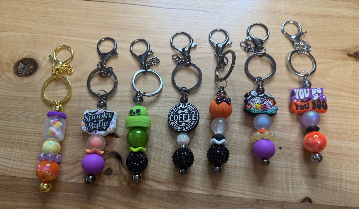 CLEARANCE beaded keychain (HALLOWEEN +REGULAR)