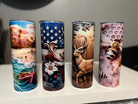 3D design 20 oz tumblers