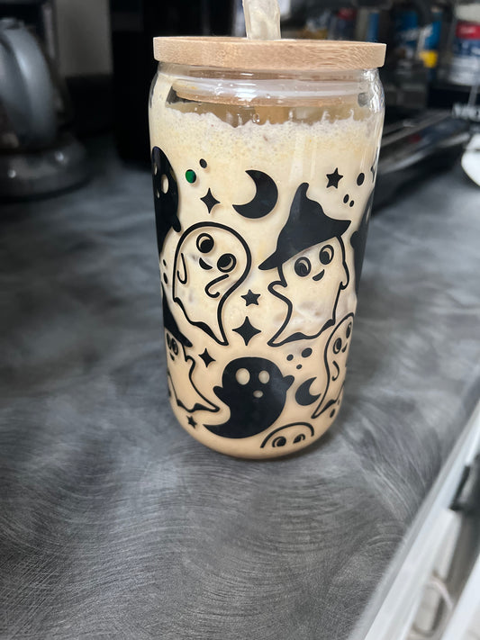 Spooky Ghost Glass Cup