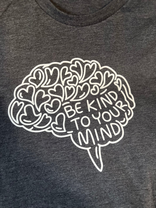 Be kind to your mind tee - sz lg - grey