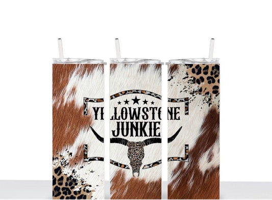 20 OZ - Junkie Cowprint Tumbler Cup